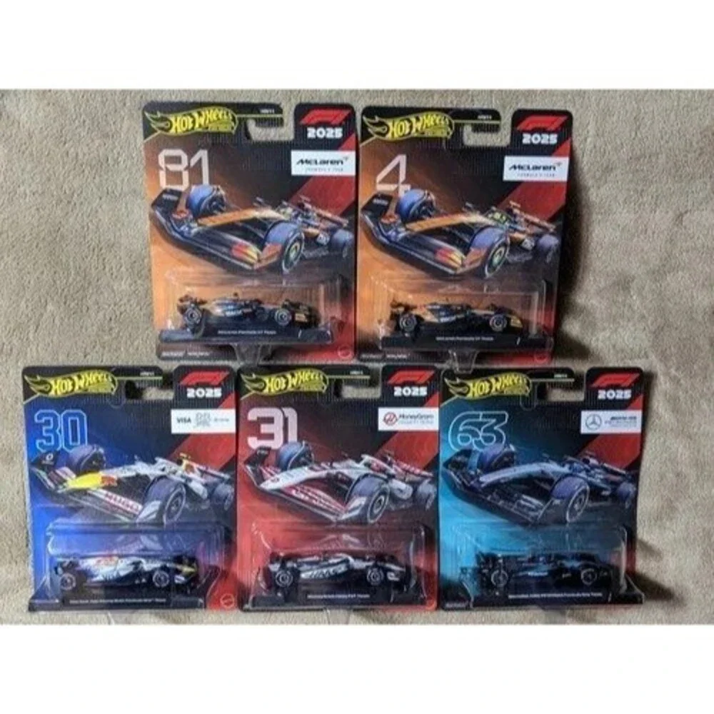 Hot Wheels Premium Formula 1 2025 F1 Season Set Of 5 Mix 1 #4 #30 #31 #63 #81